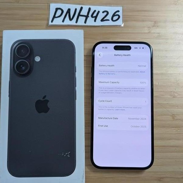 Apple iPhone 16 - Unlocked, 128 GB, Black, A3081