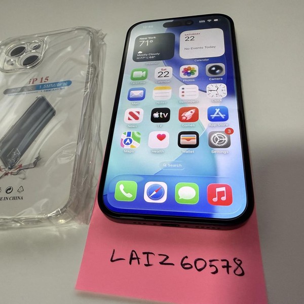 Apple iPhone 15 - Unlocked, 128 GB, Black, A2846