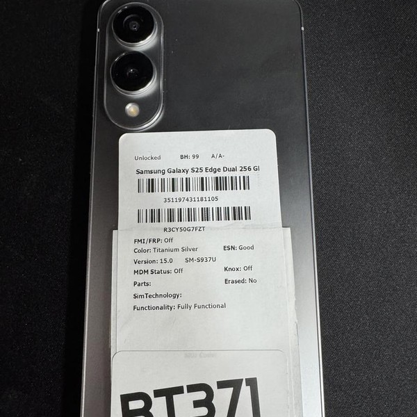 Samsung Galaxy S25 Edge - Unlocked, 256 GB, Silver, 12 GB, SM-S937U1