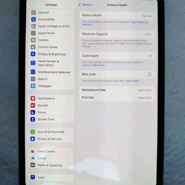 Apple iPad Pro 11 inch (M4) 2024 - Wi-Fi, 256 GB, Black, 8 GB, A2836, Standard Glass