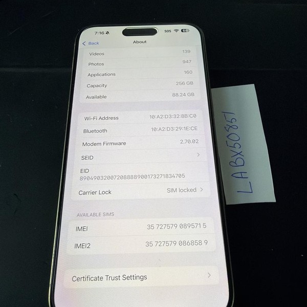 Apple iPhone 15 Pro Max - T-Mobile, 256 GB, Natural, A2849