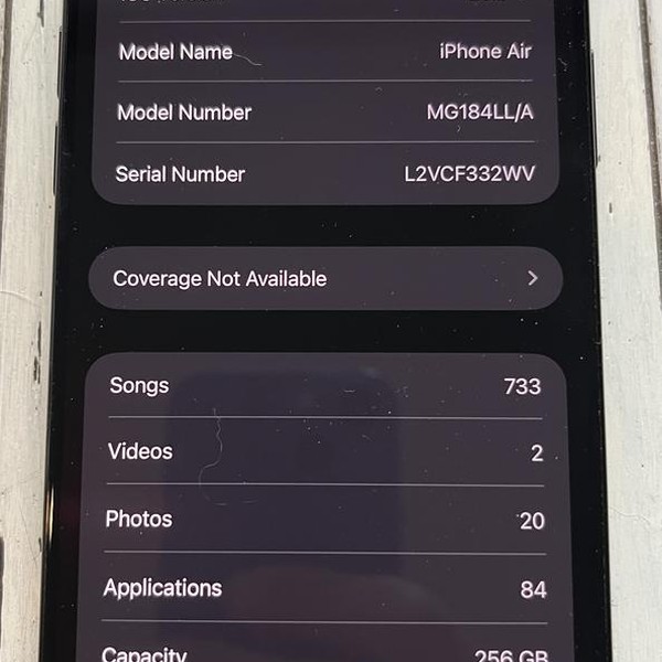 Apple iPhone Air - Unlocked, 256 GB, Space Black, A3260