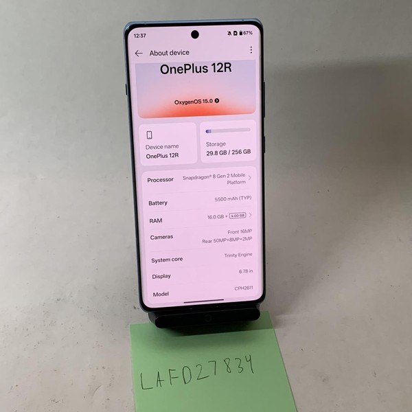 OnePlus 12R - Unlocked, 256 GB, Blue, 16 GB, CPH2611