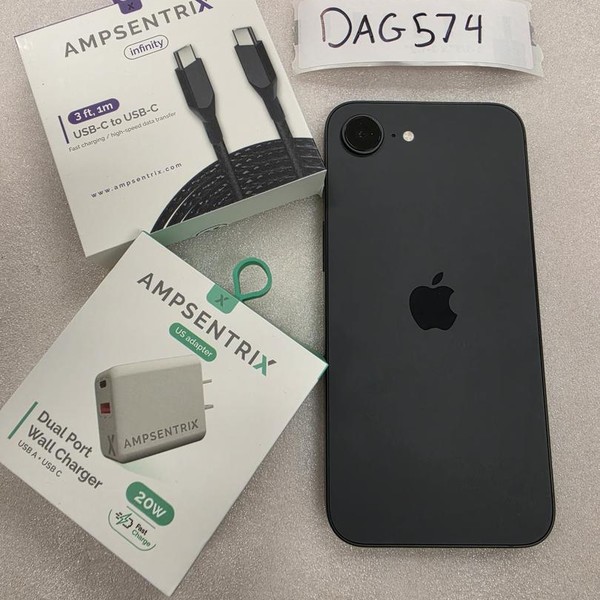Apple iPhone 16e - Cricket, 128 GB, Black, A3212