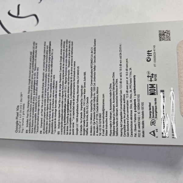 Google Pixel 10a - Unlocked, 256 GB, Fog, GE1GQ