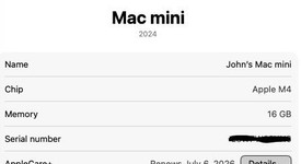 Mint
													Mac Mini 2024 - Apple M4, 256 GB, 16 GB, photo 1 of 8