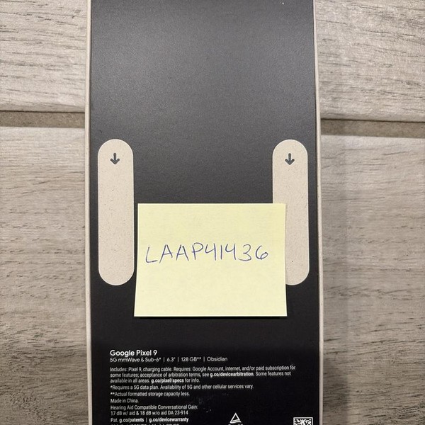 Google Pixel 9 - Verizon, 128 GB, Obsidian, 12 GB, G2YBB