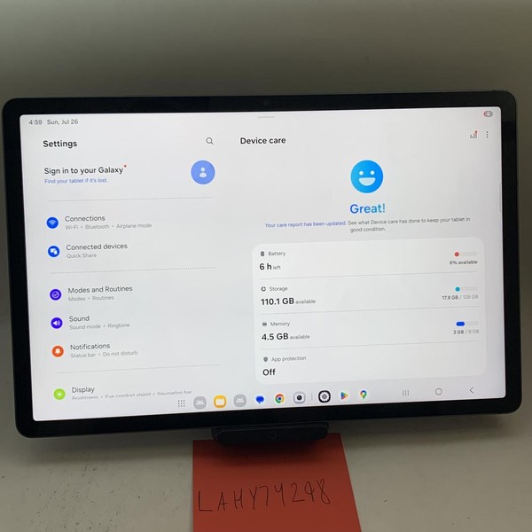 Samsung Galaxy Tab S9 Plus FE - Wi-Fi, 128 GB, Gray, 8 GB