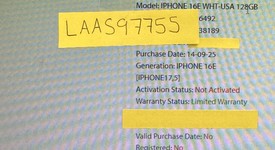 New
													Apple iPhone 16e - Unlocked, White, 128 GB, A3212, photo 3 of 4