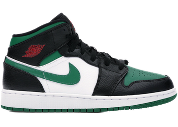Jordan 1 Mid Green Toe (GS) for sale
