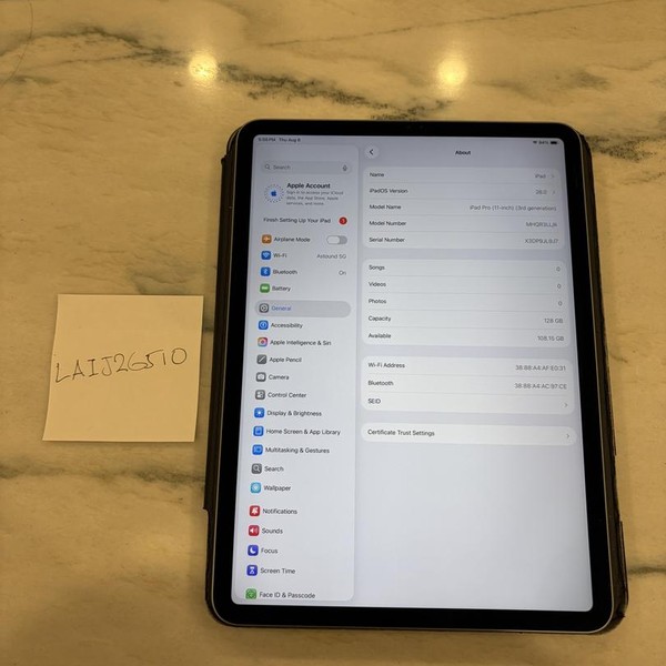 Apple iPad Pro 11 inch 3rd Gen 2021 - Wi-Fi, 128 GB, Gray
