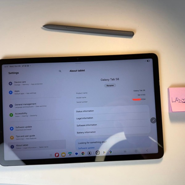 Samsung Galaxy Tab S8 - Wi-Fi, 128 GB, Graphite, 8 GB, SM-X700