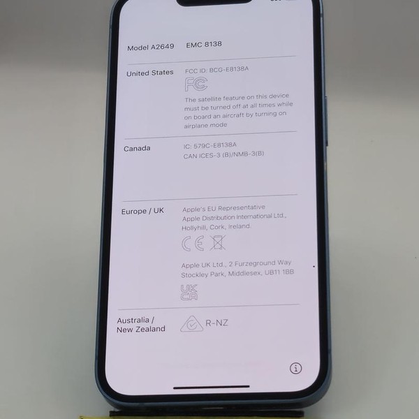 Apple iPhone 14 - AT&T, 128 GB, Blue, A2649