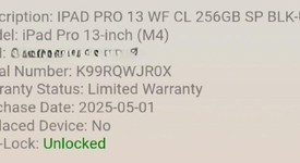 New
													Apple iPad Pro 13" (M4) 2024 - Unlocked, Black, 256 GB, 8 GB, A2926, Standard Glass, photo 2 of 6