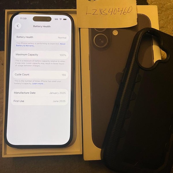 Apple iPhone 16 - Unlocked, 128 GB, Black, A3081