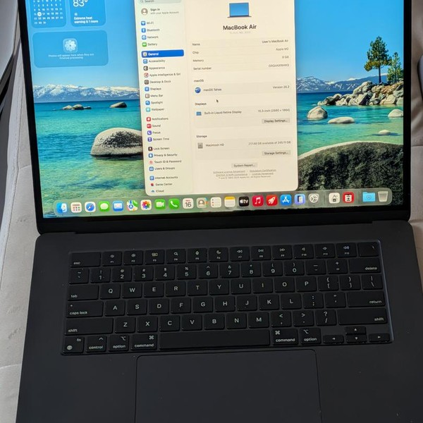 MacBook Air 2023 (M2) - 15 inch - 256 GB, Midnight, 8 GB, Apple M2