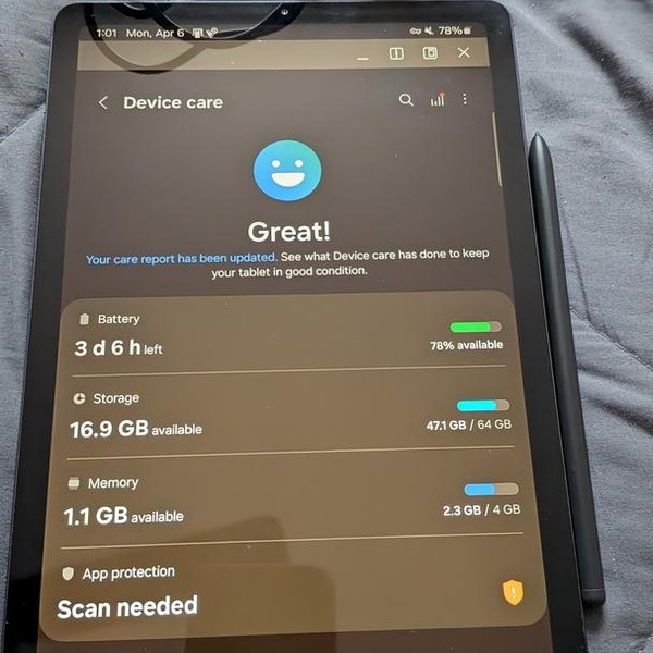 Samsung Galaxy Tab S6 Lite - Wi-Fi, 64 GB, Gray, 4 GB, SM-P613, 2022 Edition