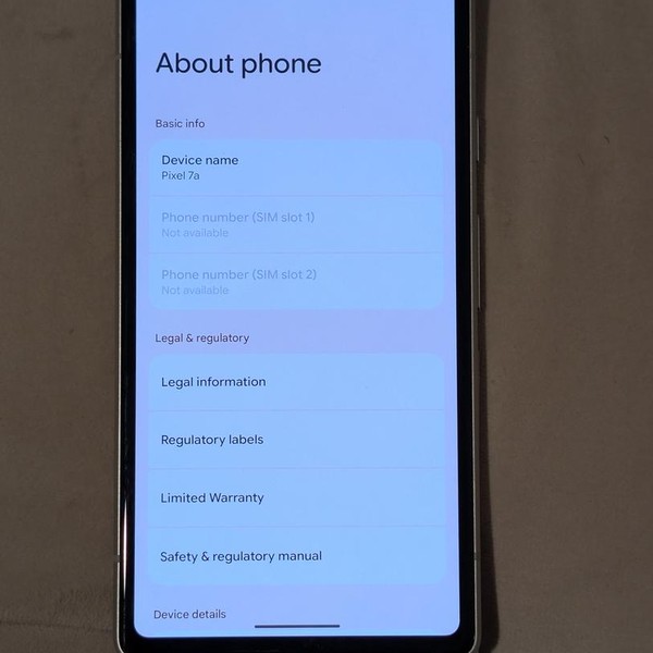 Google Pixel 7a - Unlocked, 128 GB, Snow, 8 GB, GWKK3