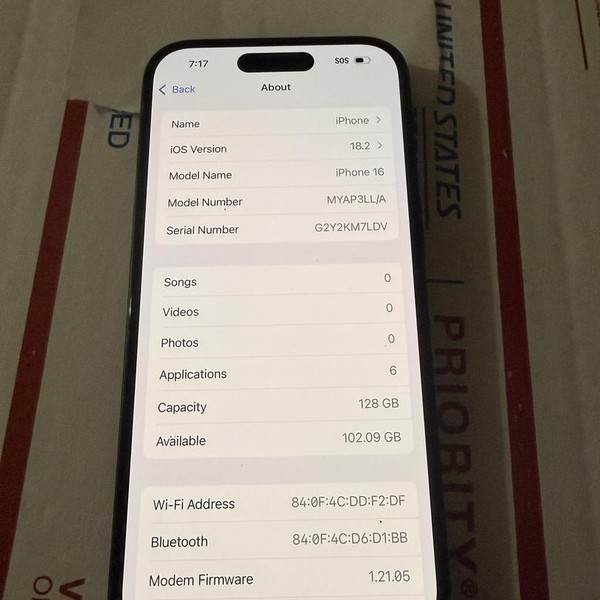 Apple iPhone 16 - Unlocked, 128 GB, Black, A3081