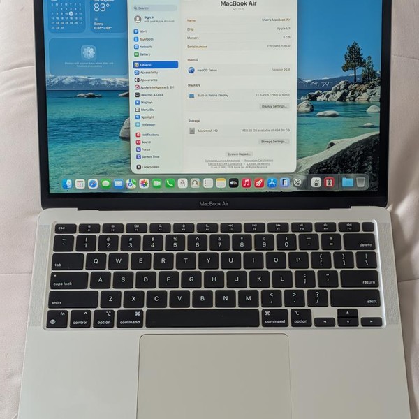 MacBook Air 2020 - 13 inch - 512 GB, Silver, 8 GB, Apple M1