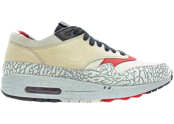 Nike Air Max 1 NL Premium Elephant Print Neutral Grey Varsity Red (2005) for sale