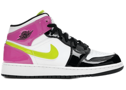 Jordan 1 Mid White Black Cyber Pink (GS) for sale