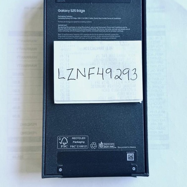 Samsung Galaxy S25 Edge - Unlocked, Jetblack, 256 GB, 12 GB, SM-S937U1