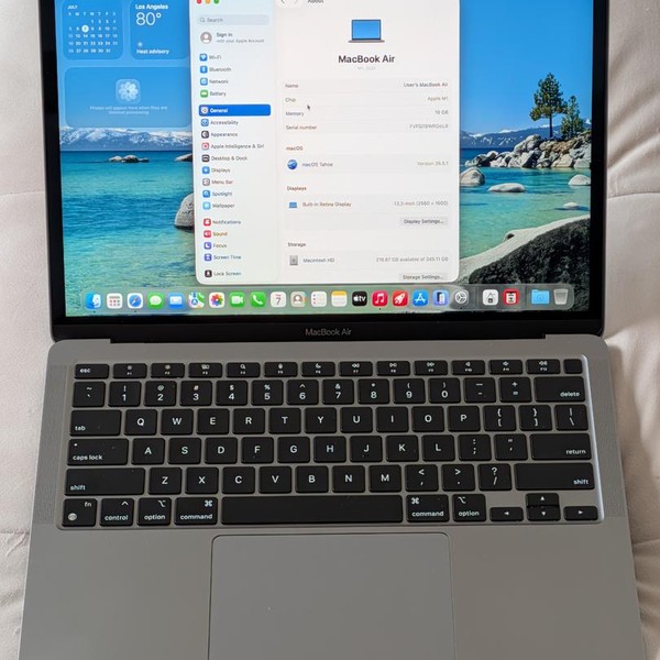 MacBook Air 2020 - 13 inch - 256 GB, Gray, 16 GB, Apple M1