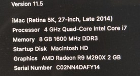 Mint
													iMac 2014 27" Retina 5K - I7, 1 TB, 8 GB, photo 5 of 9