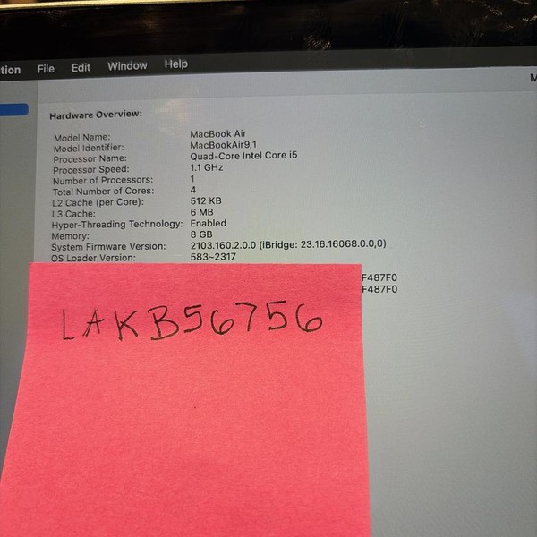 MacBook Air 2020 - 13 inch - 512 GB, Silver, 8 GB, Intel Core i5