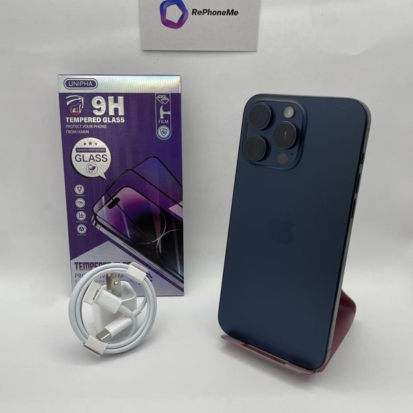 Apple iPhone 15 Pro Max - Unlocked, 256 GB, Blue, A2849