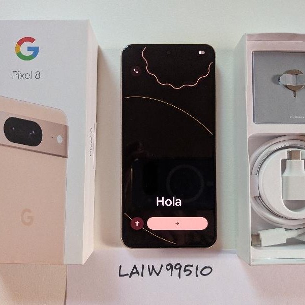 Google Pixel 8 - Unlocked, 128 GB, Rose, 8 GB, G9BQD, Sub-6 5G