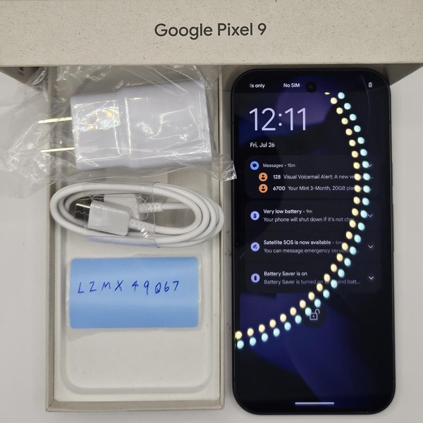 Google Pixel 9 - Unlocked, 128 GB, Obsidian, 12 GB, G2YBB