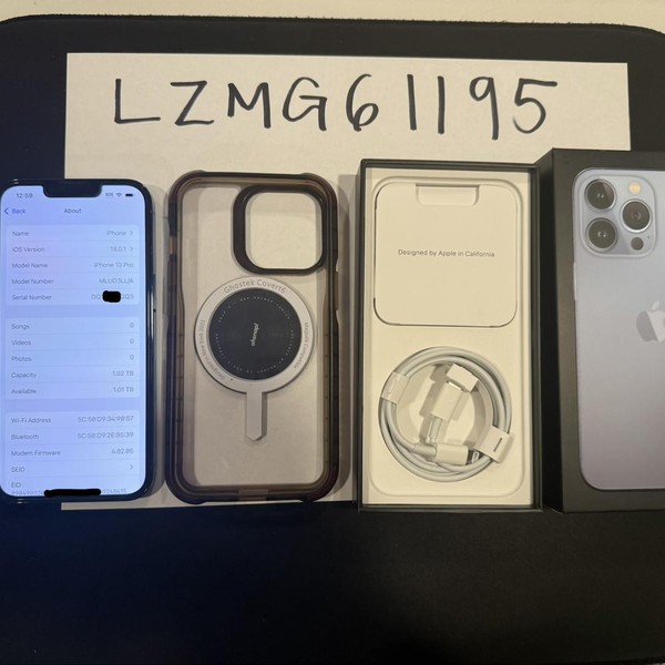 Apple iPhone 13 Pro - Unlocked, 1 TB, Sierra Blue, A2483