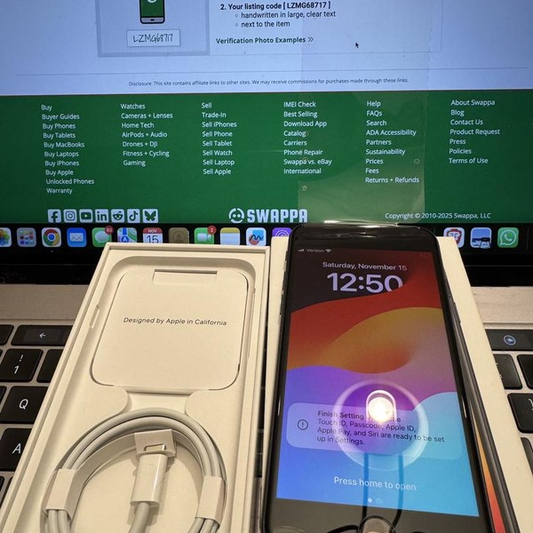 Apple iPhone SE 3rd Gen 2022 - Unlocked, 64 GB, Midnight, A2595