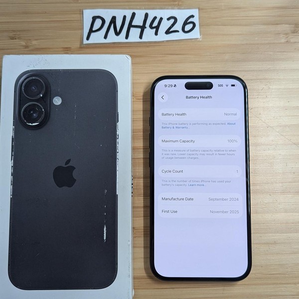 Apple iPhone 16 - Unlocked, 128 GB, Black, A3081