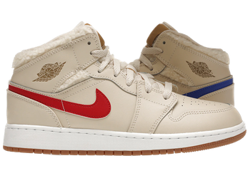 Jordan 1 Mid Utility Fleece Pearl White (GS) for sale