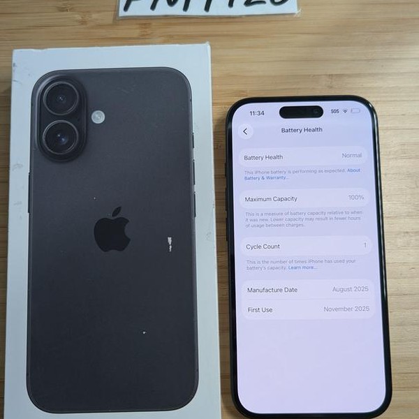Apple iPhone 16 - Unlocked, 128 GB, Black, A3081