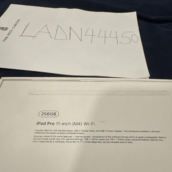 Apple iPad Pro 11 inch (M4) 2024 - Wi-Fi, 256 GB, Black, 8 GB, A2836, Standard Glass