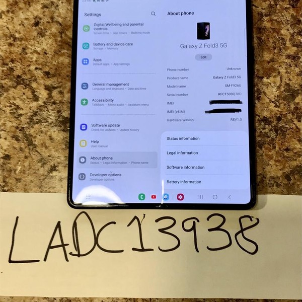 Samsung Galaxy Z Fold3 5G - Verizon, 512 GB, Black, 12 GB, SM-F926U