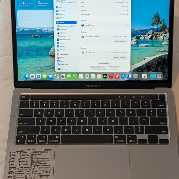 MacBook Pro 2022 - 13 inch - 512 GB, Gray, 8 GB, Apple M2