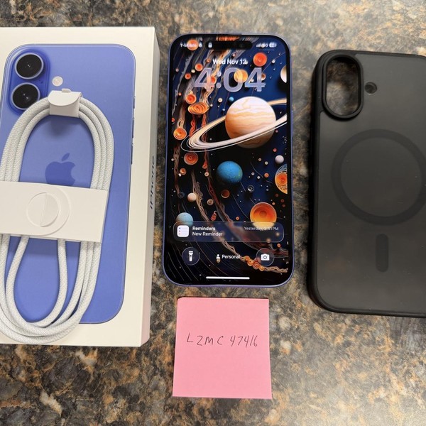 Apple iPhone 16 - Unlocked, 128 GB, Ultramarine, A3081