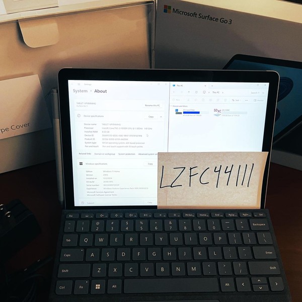 Microsoft Surface Go 3 - Wi-Fi, 128 GB, Platinum, 8 GB, Intel Core i3