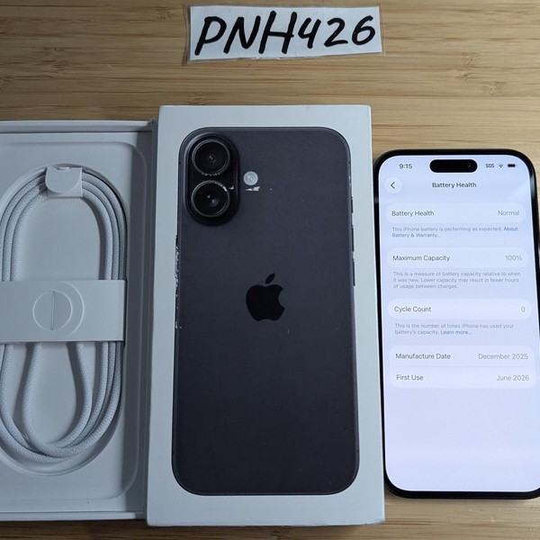 Apple iPhone 16 - AT&T, 128 GB, Black, A3081