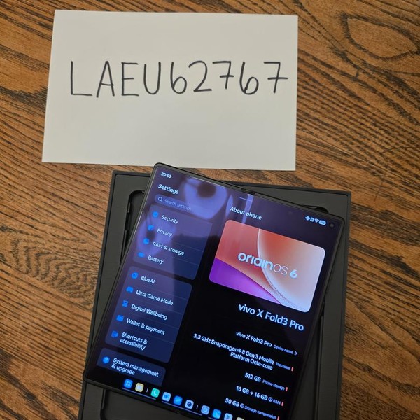 vivo X Fold3 Pro - Unlocked Non-US, 512 GB, Black, 16 GB