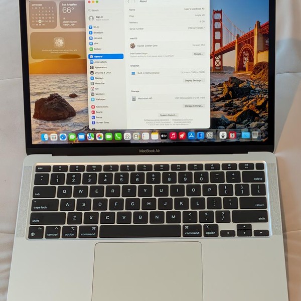 MacBook Air 2020 - 13 inch - 256 GB, Silver, 8 GB, Apple M1