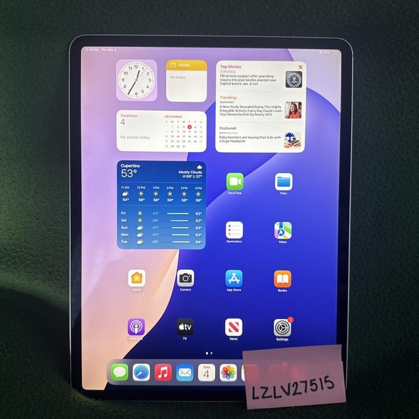 Apple iPad Pro 12.9 inch 4th Gen 2020 - Verizon, 128 GB, Silver, A2069