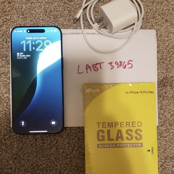 Apple iPhone 16 Pro Max - Unlocked, 256 GB, Black, A3084