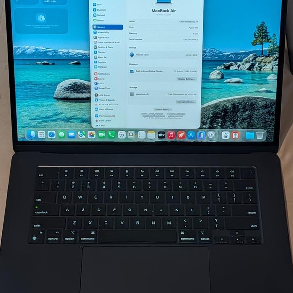 MacBook Air 2023 (M2) - 15 inch - 256 GB, Midnight, 8 GB, Apple M2
