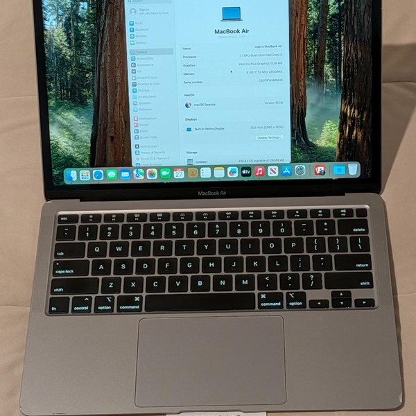 MacBook Air 2020 - 13 inch - 256 GB, Gray, 8 GB, Intel Core i3